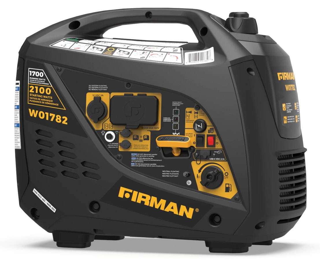 Firman W01782 Gas Inverter Generator – 2100 Starting / 1700 Running Watts