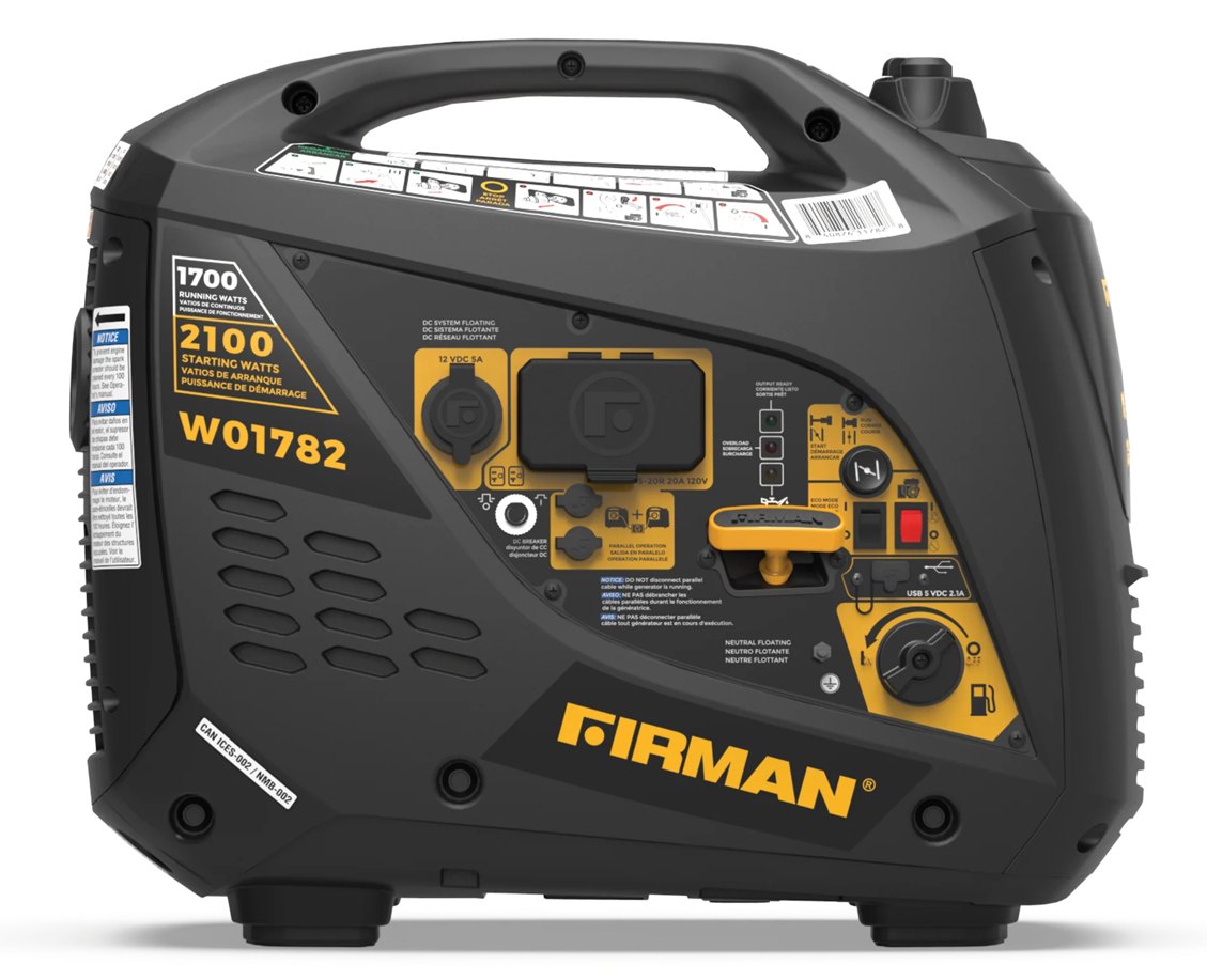 Firman W01782 Gas Inverter Generator – 2100 Starting / 1700 Running Watts